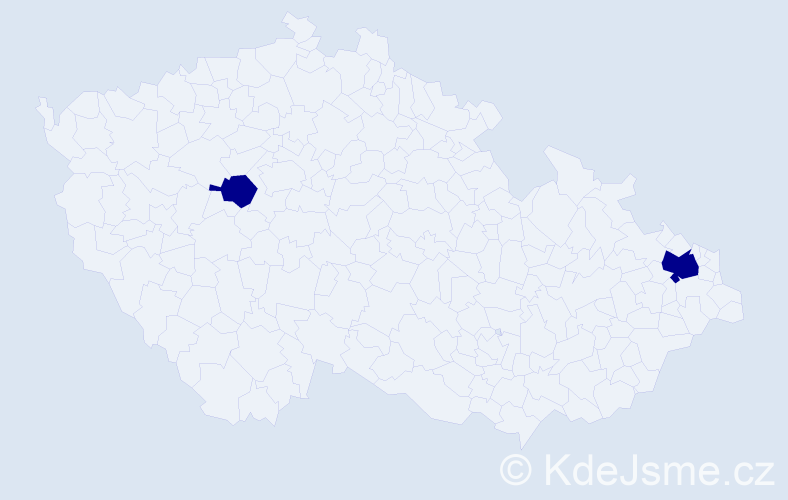 Jméno: 'Thi Ta', počet výskytů 2 v celé ČR