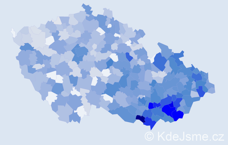 Jméno: 'Bohdana', počet výskytů 1865 v celé ČR