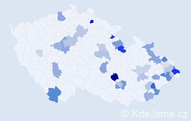 Jméno: 'Bernadeta', počet výskytů 57 v celé ČR