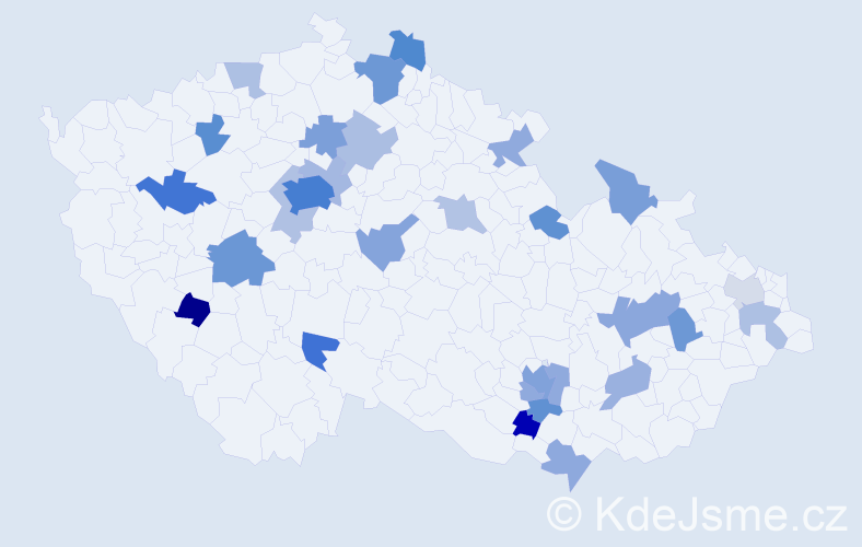 Jméno: 'Massimo', počet výskytů 64 v celé ČR