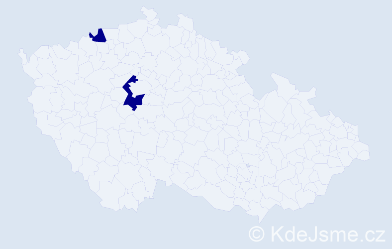 Jméno: 'Benyamin', počet výskytů 2 v celé ČR