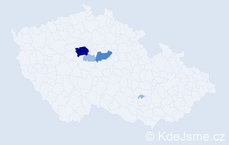 Jméno: 'Uktam', počet výskytů 8 v celé ČR