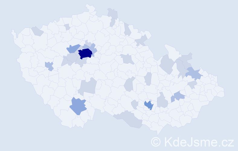 Jméno: 'Ditta', počet výskytů 55 v celé ČR