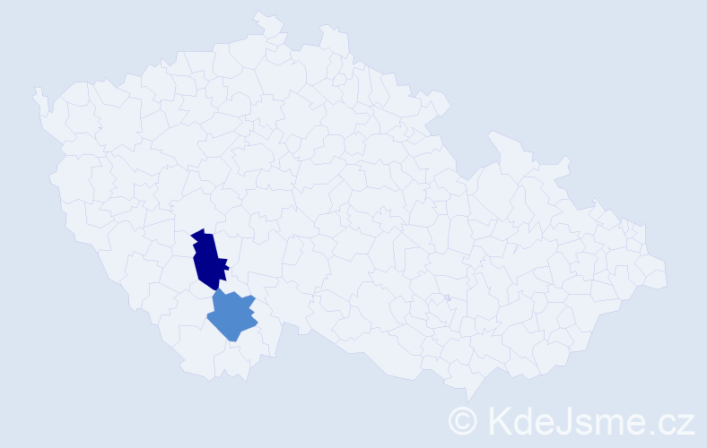 Jméno: 'Damián-Ondřej', počet výskytů 2 v celé ČR
