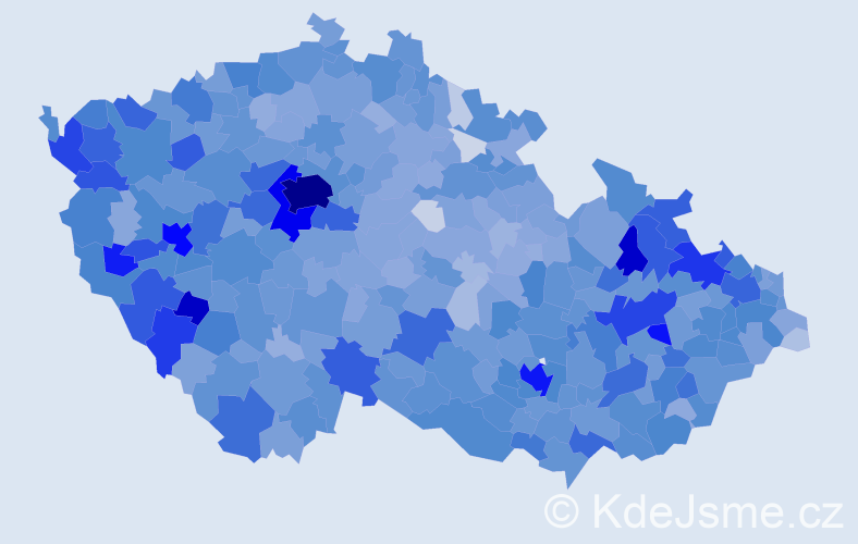 Jméno: 'Julie', počet výskytů 9856 v celé ČR
