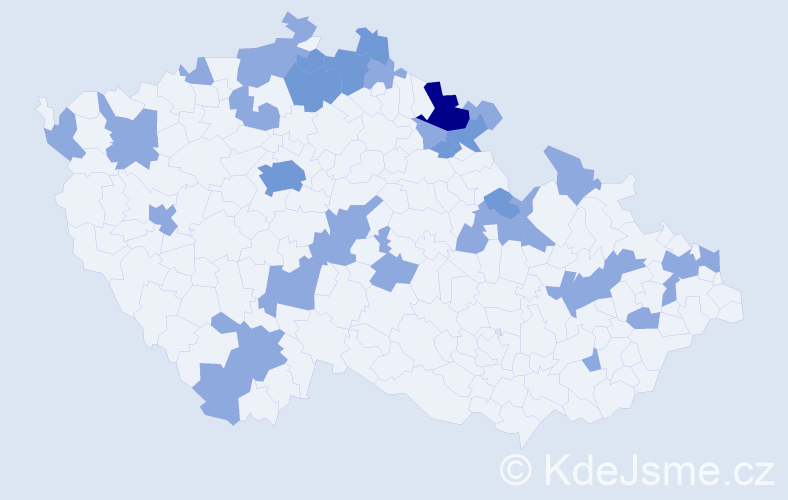 Jméno: 'Wladyslawa', počet výskytů 56 v celé ČR