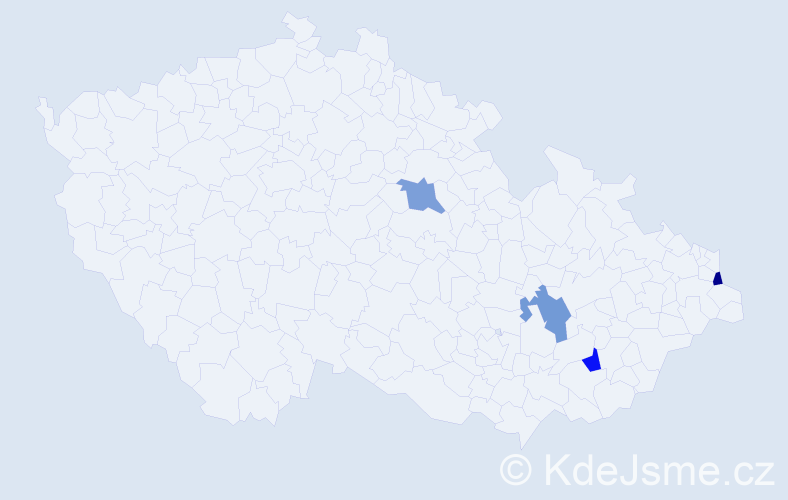 Jméno: 'Lilja', počet výskytů 4 v celé ČR