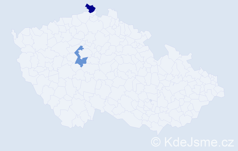 Jméno: 'Ham', počet výskytů 2 v celé ČR
