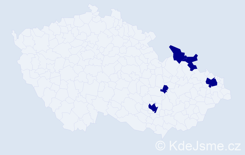 Jméno: 'Melpomeni', počet výskytů 5 v celé ČR