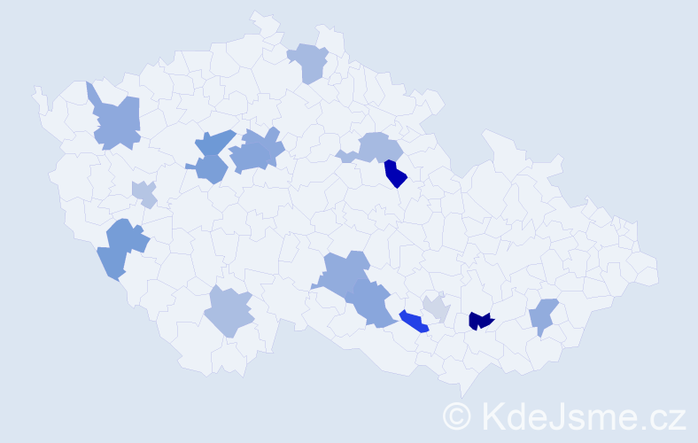 Jméno: 'Maia', počet výskytů 27 v celé ČR