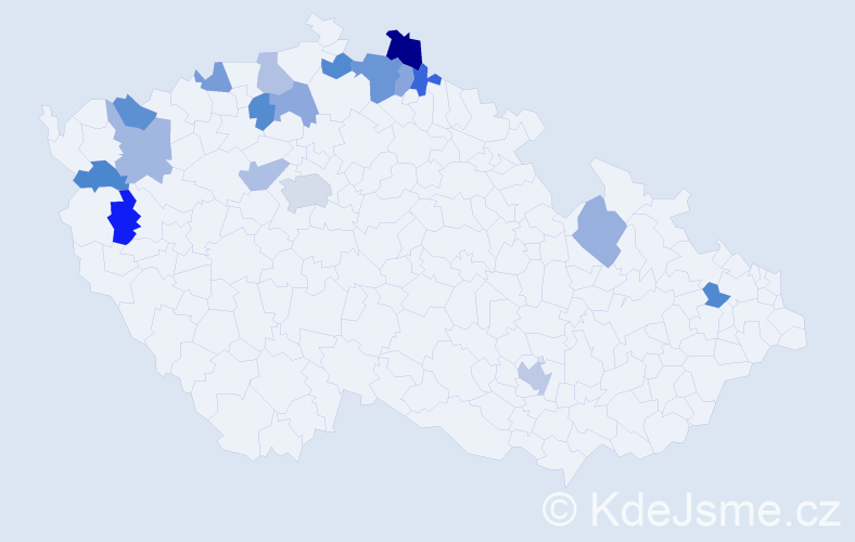 Jméno: 'Mirona', počet výskytů 24 v celé ČR