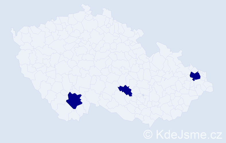 Jméno: 'Koniáš', počet výskytů 3 v celé ČR