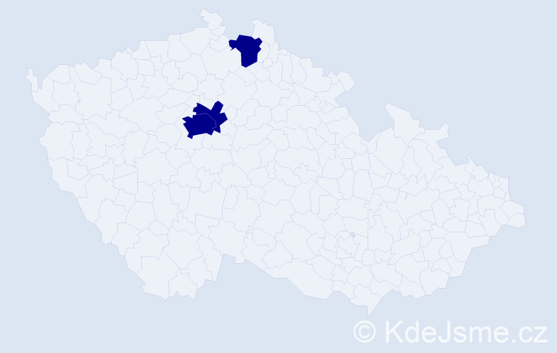 Jméno: 'Vilém Jaroslav', počet výskytů 3 v celé ČR