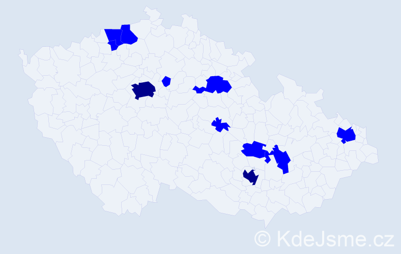 Jméno: 'Franko', počet výskytů 13 v celé ČR