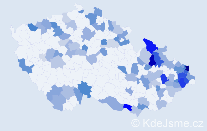 Jméno: 'Antónia', počet výskytů 157 v celé ČR