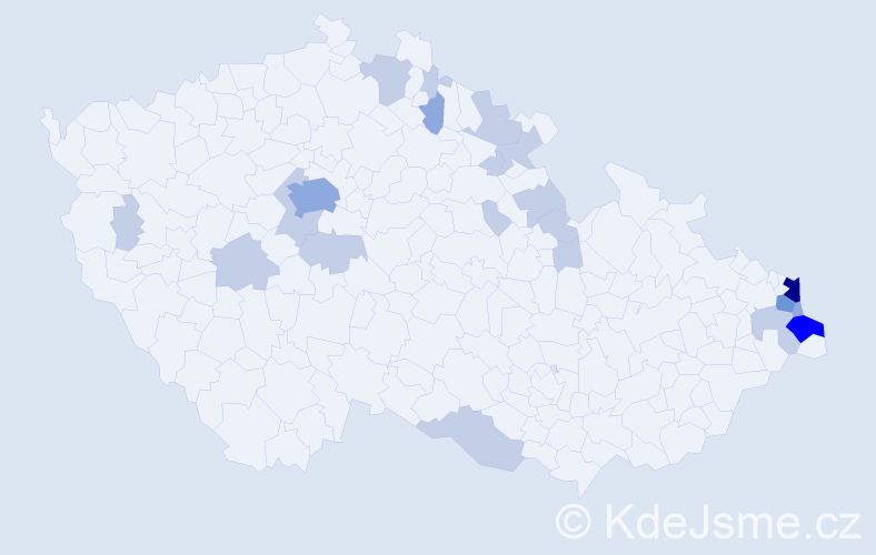 Jméno: 'Grażyna', počet výskytů 44 v celé ČR