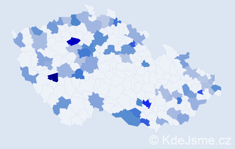 Jméno: 'Jasmin', počet výskytů 116 v celé ČR