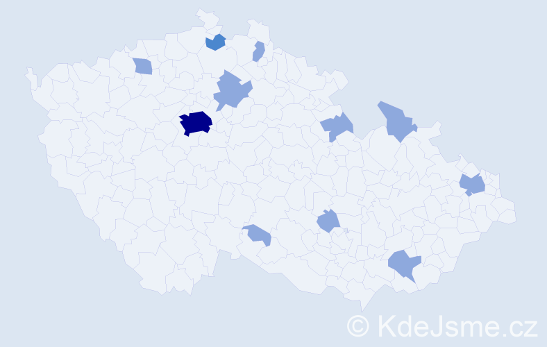 Jméno: 'Frída', počet výskytů 16 v celé ČR