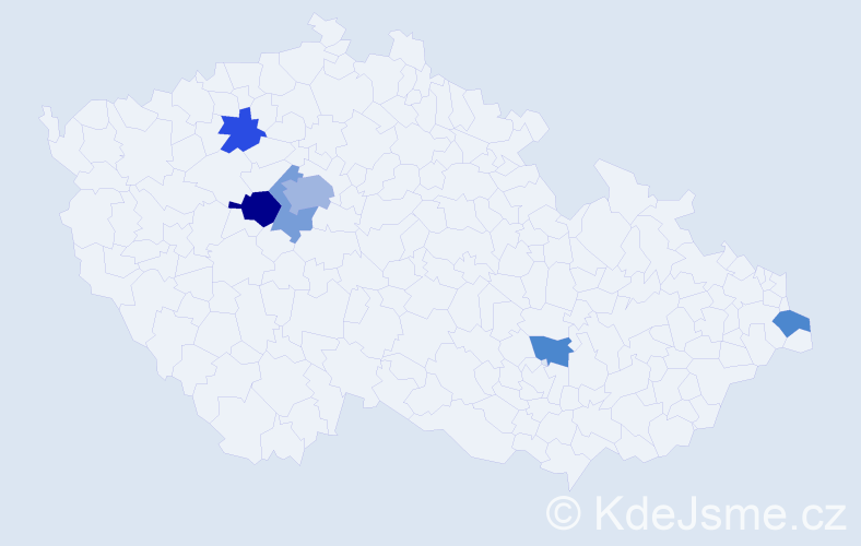 Jméno: 'Kosma', počet výskytů 10 v celé ČR