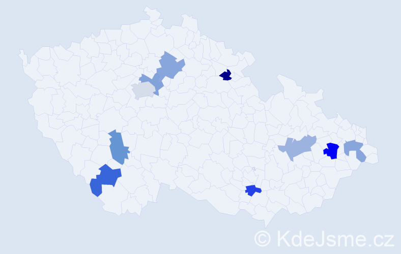 Jméno: 'Kaya', počet výskytů 12 v celé ČR