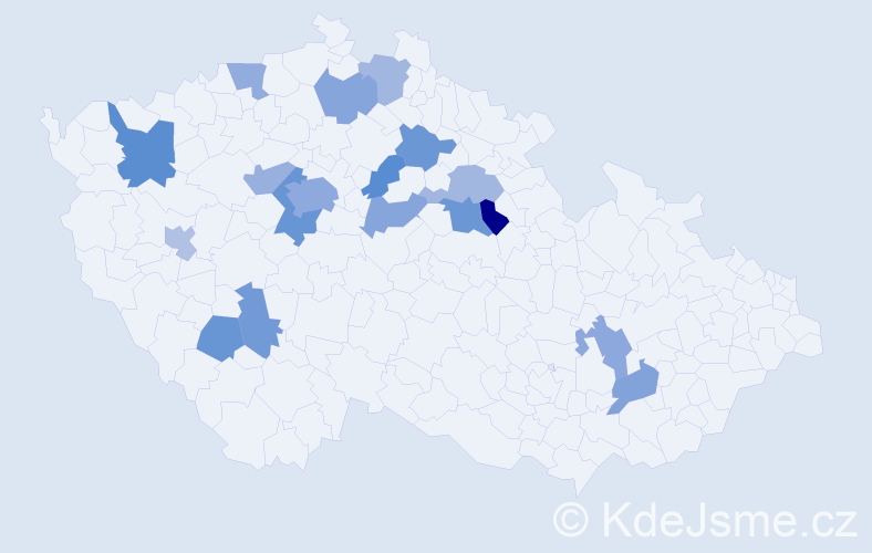 Jméno: 'Ludiše', počet výskytů 28 v celé ČR