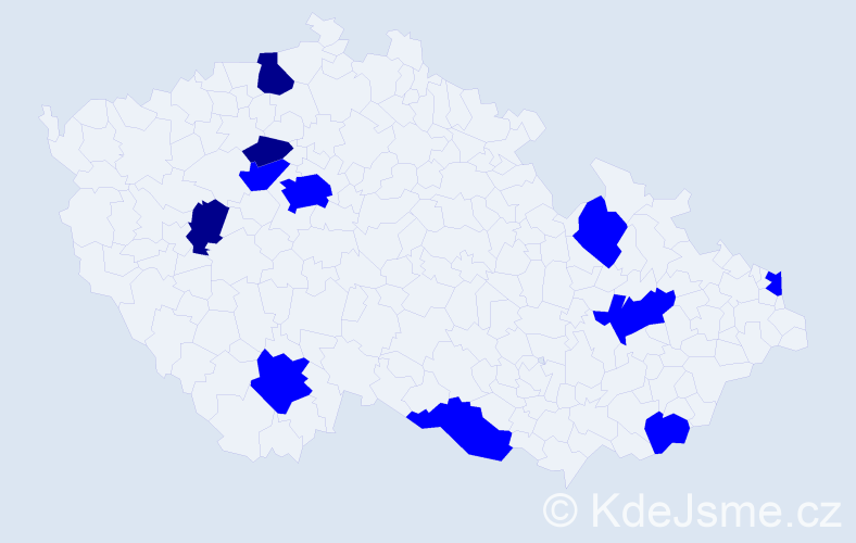Jméno: 'Tichomír', počet výskytů 14 v celé ČR