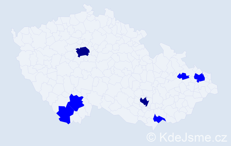 Jméno: 'Aline', počet výskytů 9 v celé ČR