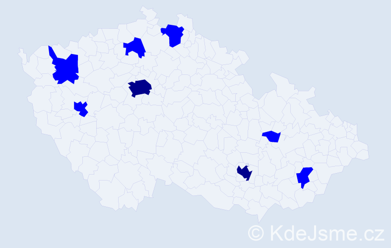 Jméno: 'Estelle', počet výskytů 10 v celé ČR