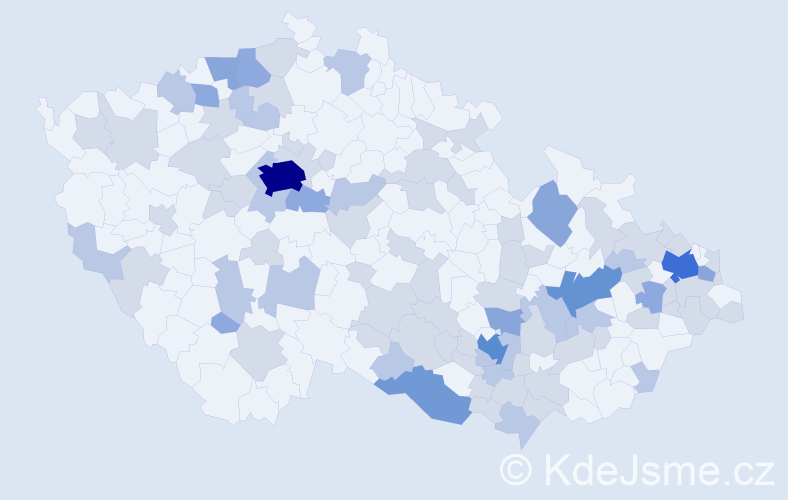 Jméno: 'Augustina', počet výskytů 171 v celé ČR