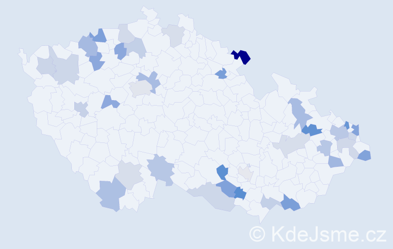 Jméno: 'Fridrich', počet výskytů 52 v celé ČR