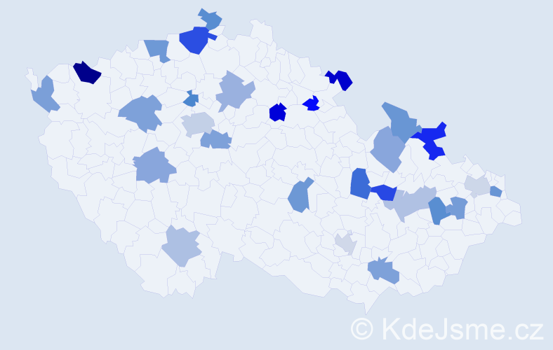 Jméno: 'Narcis', počet výskytů 37 v celé ČR