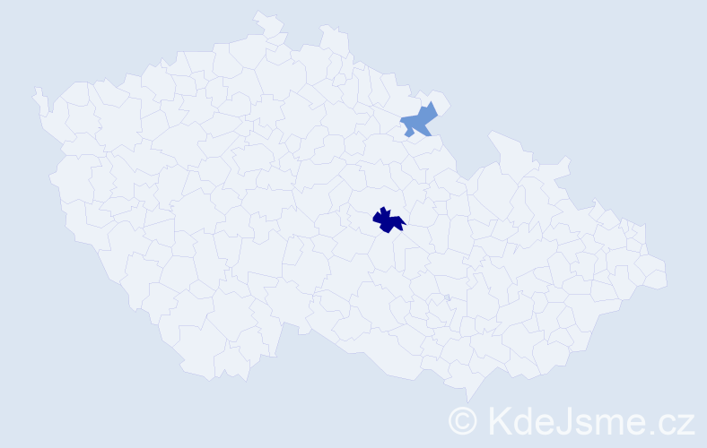 Jméno: 'Sahar', počet výskytů 2 v celé ČR