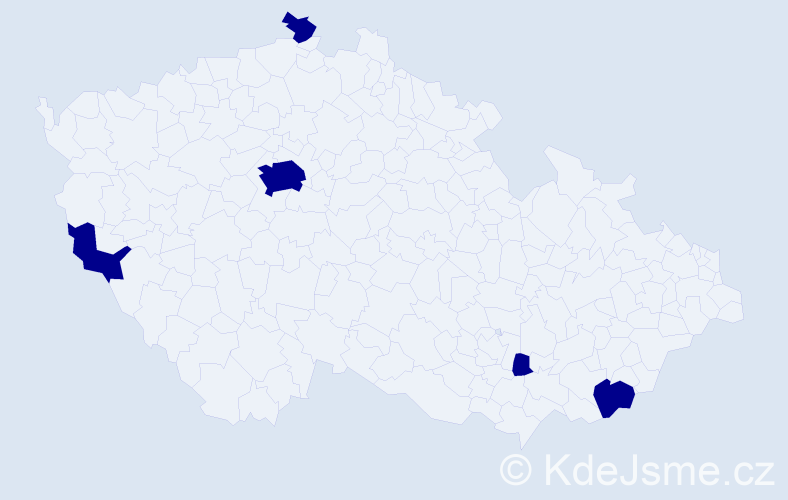Jméno: 'Jan Prokop', počet výskytů 5 v celé ČR