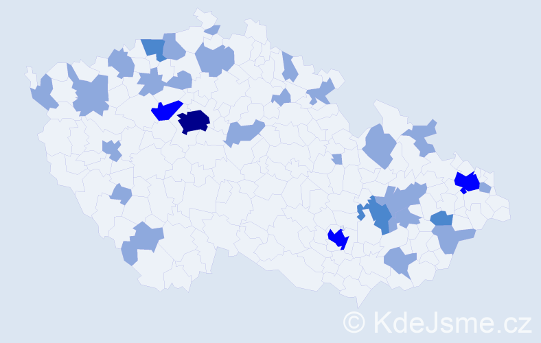 Jméno: 'Chanel', počet výskytů 46 v celé ČR