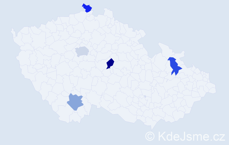 Jméno: 'Nicky', počet výskytů 6 v celé ČR