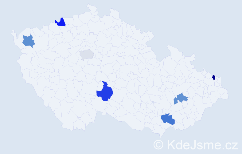 Jméno: 'Sarah Jessica', počet výskytů 7 v celé ČR