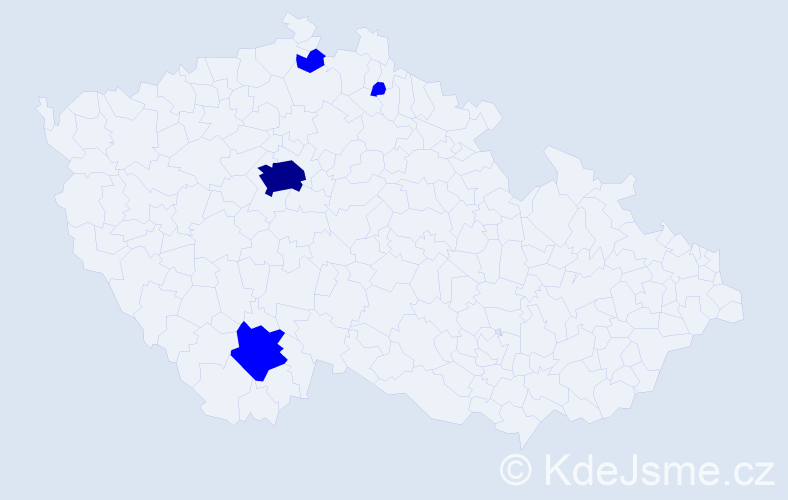 Jméno: 'Ayhan', počet výskytů 5 v celé ČR