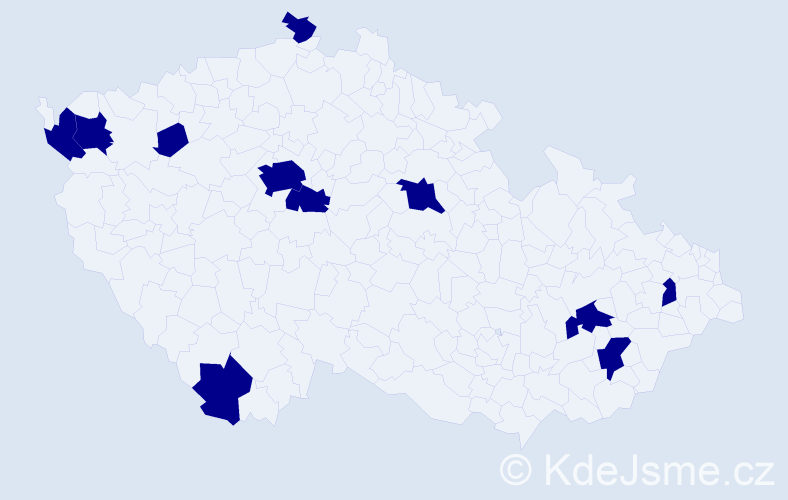 Jméno: 'Ottó', počet výskytů 11 v celé ČR