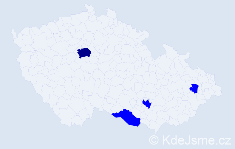 Jméno: 'Bilal', počet výskytů 5 v celé ČR