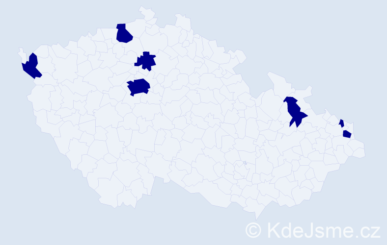 Jméno: 'Natálie Sarah', počet výskytů 7 v celé ČR