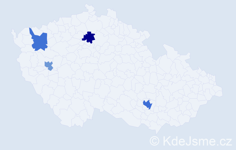 Jméno: 'Haki', počet výskytů 6 v celé ČR