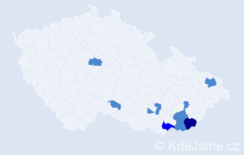 Jméno: 'Cyrilka', počet výskytů 13 v celé ČR