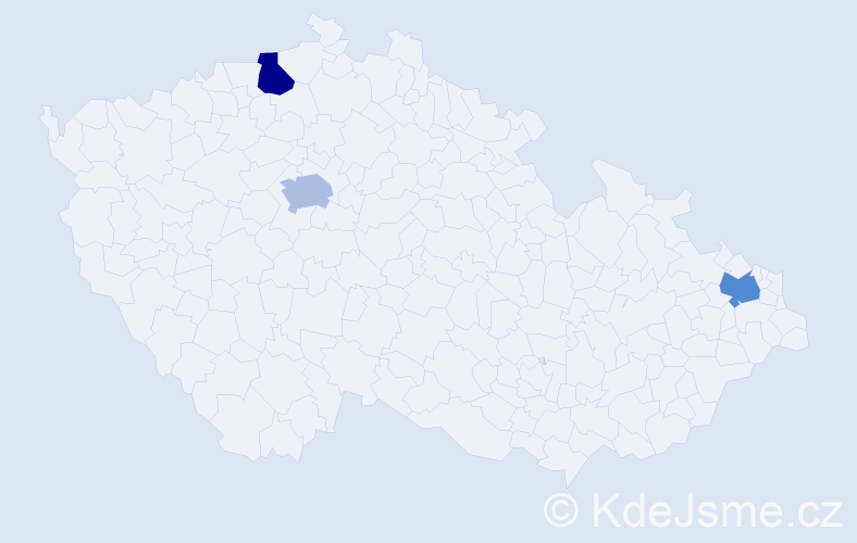 Jméno: 'Jayden', počet výskytů 3 v celé ČR
