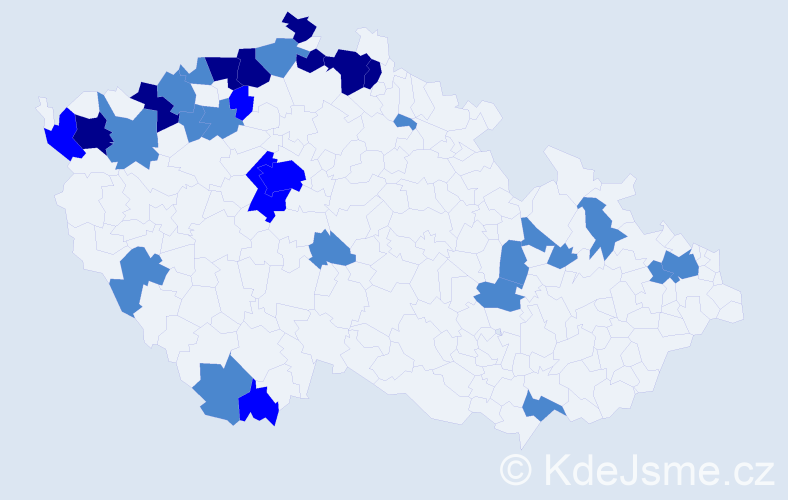 Jméno: 'Heidemarie', počet výskytů 52 v celé ČR