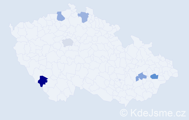 Jméno: 'Ted', počet výskytů 7 v celé ČR