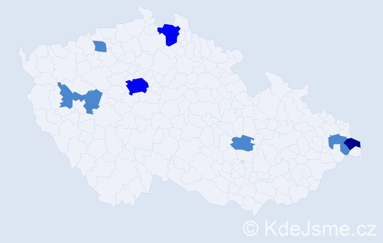 Jméno: 'Lilie', počet výskytů 12 v celé ČR