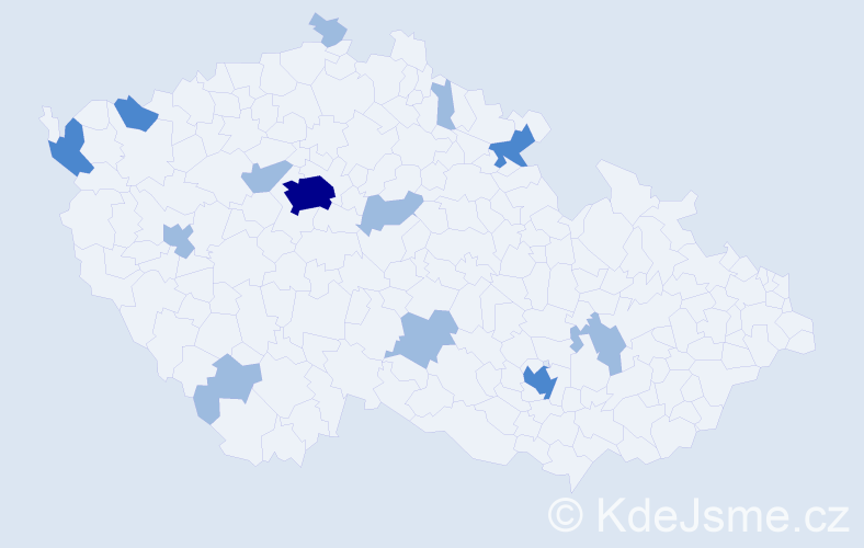 Jméno: 'Vien', počet výskytů 20 v celé ČR