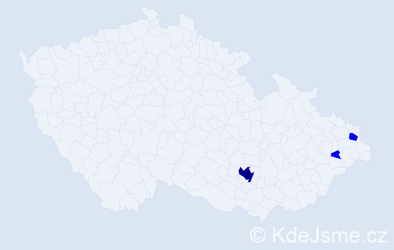 Jméno: 'Madelaine', počet výskytů 4 v celé ČR