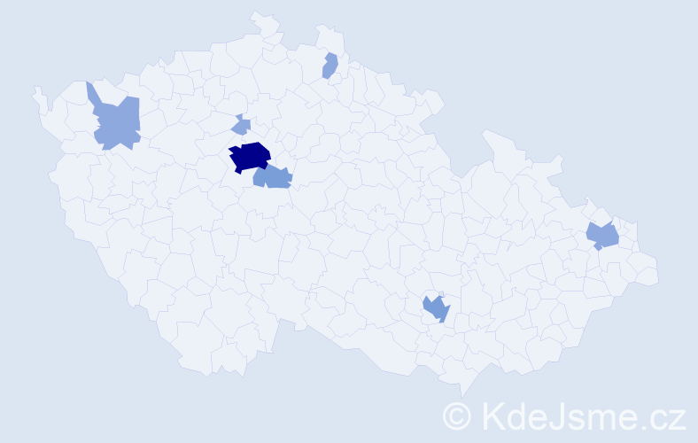 Jméno: 'Ara', počet výskytů 15 v celé ČR