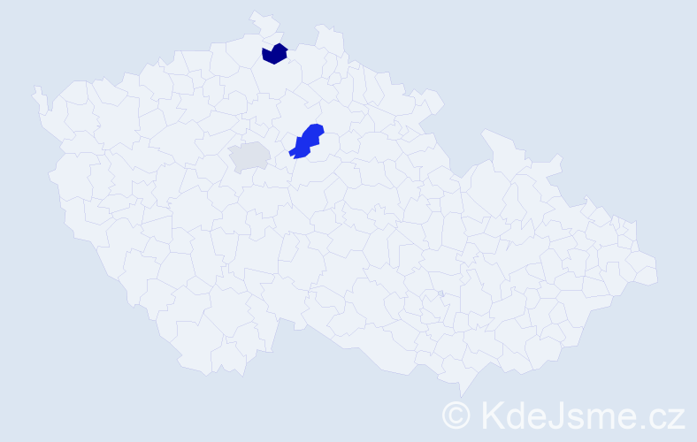 Jméno: 'Mattis', počet výskytů 3 v celé ČR